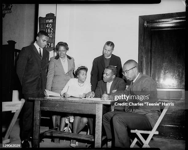 Human Relations Committee members, from left: James E. Wilbanks, Martha B. Johnson, Ida Joyce Sharp, chairman Leo Breedlove, Rev. Charles Foggie, and...