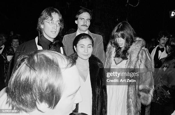 Carly Simon Yoko Ono James Taylor and John Lennon; circa 1960; New York.