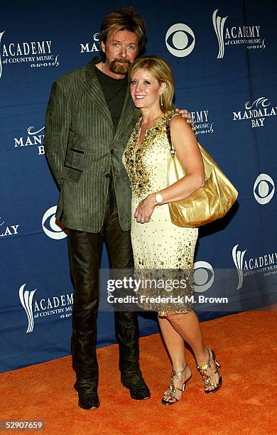 Musician Ronnie Dunn and his wife Janine arrive at the 40th Annual Academy Country Music Awards at Mandalay Bay Resort & Casino on May 17, 2005 in...