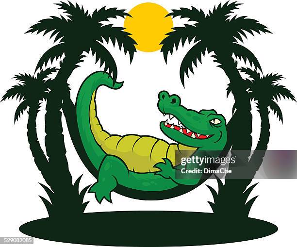 ilustraciones, imágenes clip art, dibujos animados e iconos de stock de gator descanso - alligator