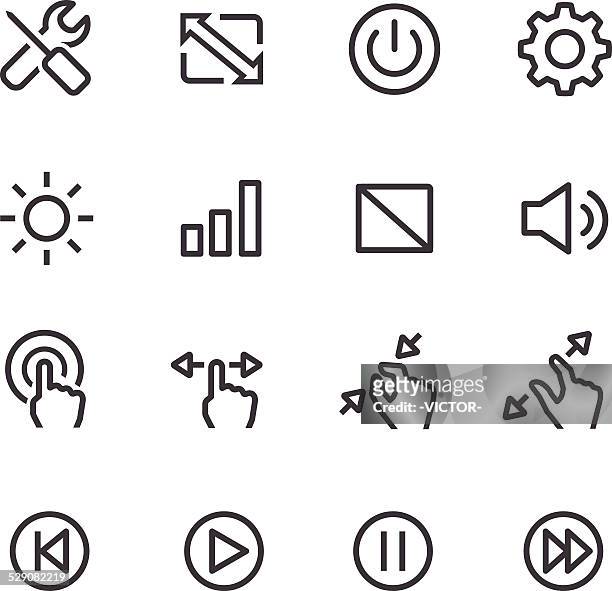 control icons - line series - play off stock illustrations
