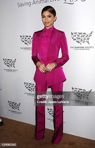 Zendaya attends The Humane Society of The United States' To The Rescue gala at Paramount Studios on May 07, 2016 in Hollywood, California.