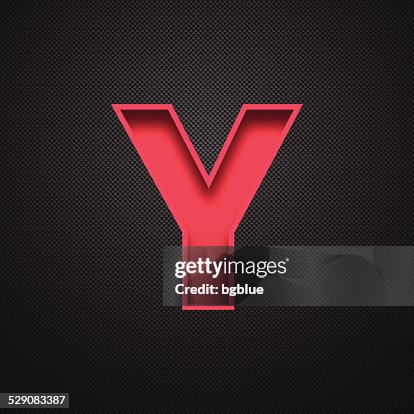 Y Lettering Red Alphabet Y Design Red Letter On Carbon Fiber Background High-Res Vector ...