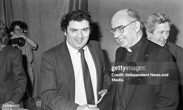 John Hume and Fr Edward Daly at the New Ireland Forum meeting held in Dublin Castle circa Feb 1984 .