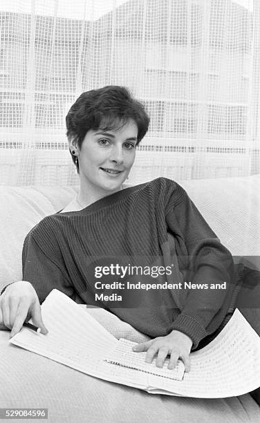 Composer Enya photographed in The Aigle Studios, Artane, Dublin. 1085-338. .