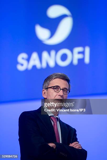Jerome Contamine, Sanofi CFO, attends the general shareholders meeting of Sanofi, French multinational pharmaceutical company on May 4, 2016 in...
