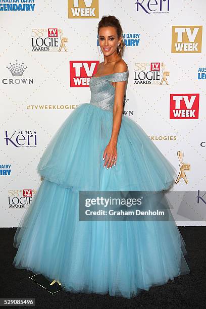 Rebecca Judd arrives at the 58th Annual Logie Awards at Crown Palladium on May 8, 2016 in Melbourne, Australia.