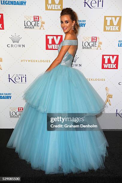 Rebecca Judd arrives at the 58th Annual Logie Awards at Crown Palladium on May 8, 2016 in Melbourne, Australia.