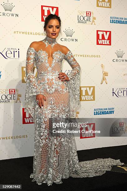 Olympia Valance arrives at the 58th Annual Logie Awards at Crown Palladium on May 8, 2016 in Melbourne, Australia.