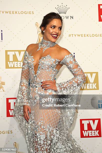 Olympia Valance arrives at the 58th Annual Logie Awards at Crown Palladium on May 8, 2016 in Melbourne, Australia.