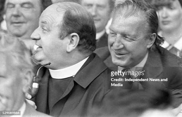Bishop Eamon Casey of Galway & Charlie Haughey at an All-Ireland final in Croke Park, .