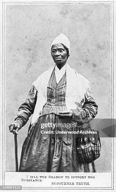 An albumen carte de viste portrait of abolitionist and women's rights advocate Sojourner Truth, Detroit, Michigan, 1864. The caption for the image...