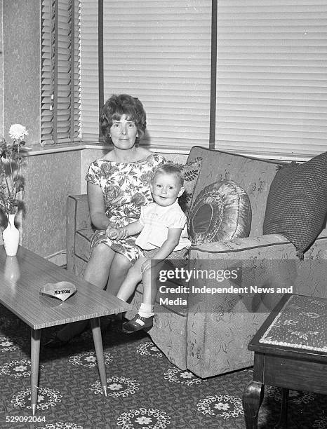 Mrs Phil Sharpe from Rialto Dublin, with her 2 year old Grandson Raymond Byrne, .