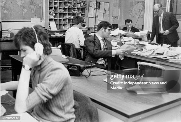 Irish Independent newsroom, circa 1970's .