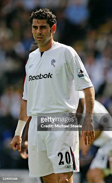 Fernando Hierro of Bolton Wanderers during the Barclays Premiership match between Bolton Wanderers and Everton at the Reebok Stadium on May 15, 2005...