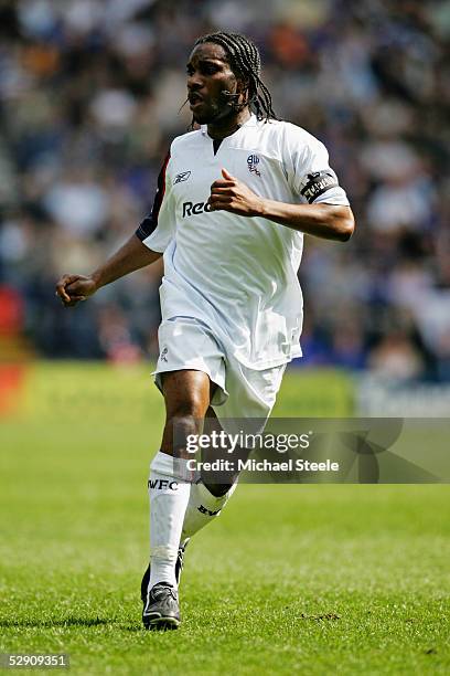 Jay Jay Okocha of Bolton Wanderers during the Barclays Premiership match between Bolton Wanderers and Everton at the Reebok Stadium on May 15, 2005...