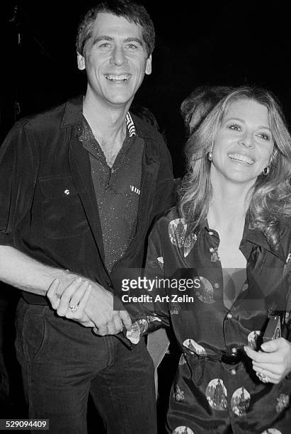 Lindsay Wagner with Barry Bostwick holding hands; circa 1970; New York.