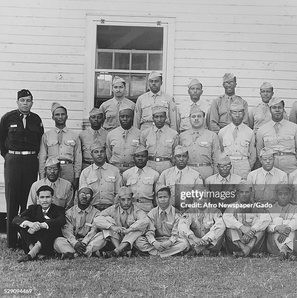 Group portrait of Tuskegee Airmen during World War 2, 1942.