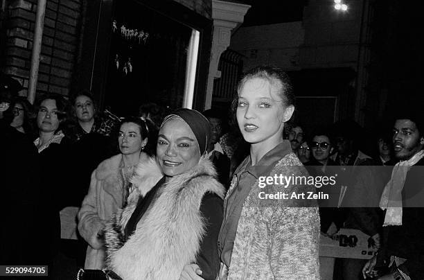 Eartha Kitt with her daughter, Kitt McDonald , outside a theater in New York City, circa 1980.