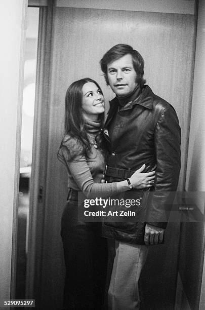 Robert Wagner and Natalie Wood on the SS France second honeymoon; circa 1970; New York.