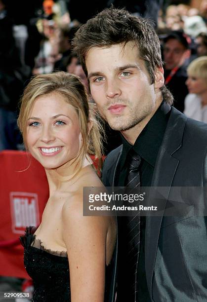 Patrick Nuo and his girlfriend Molly pose at a cinema for the German premiere of "Star Wars - Episode III - Revenge of the Sith" on May 17, 2005 in...