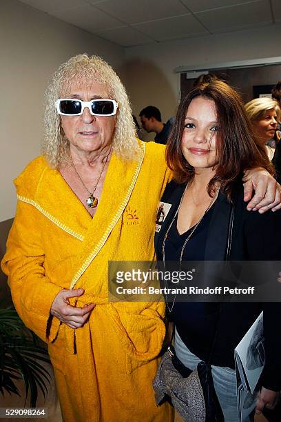 Singer Michel Polnareff and TV Presenter Severine Ferrer attend the Michel Polnareff New Tour in France at AccorHotels Arena on May 07, 2016 in Paris.