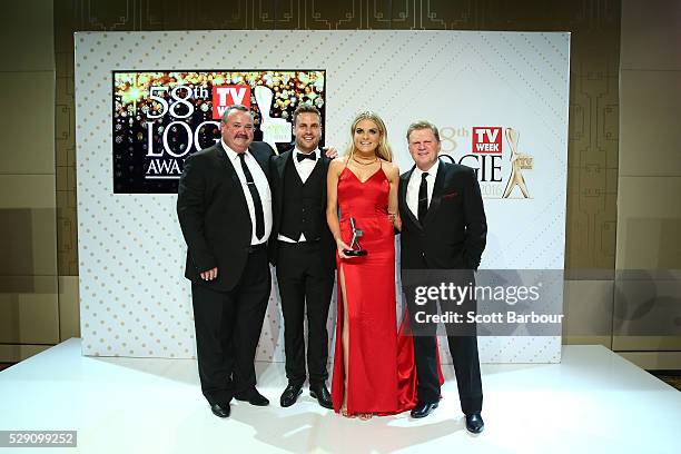 Darryl Brohman, Beau Ryan, Erin Molan and Paul Vautin pose with the Logie Award for Best Sports Program 'The NRL Footy Show' during the 58th Annual...