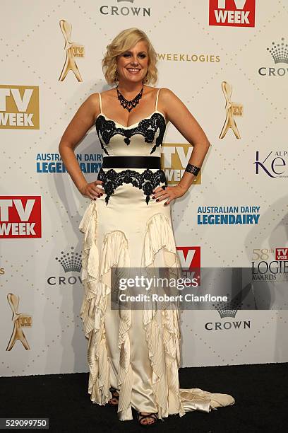 Helen Dallimore arrives at the 58th Annual Logie Awards at Crown Palladium on May 8, 2016 in Melbourne, Australia.