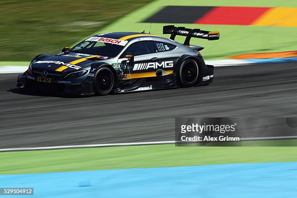 Paul di Resta of Great Britain and Mercedes team HWA drives during race 2 of the DTM German Touring Car Hockenheim at Hockenheimring on May 08, 2016...