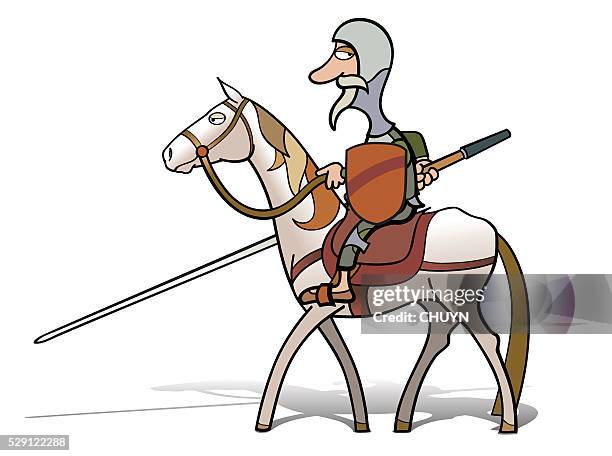 ilustraciones, imágenes clip art, dibujos animados e iconos de stock de don quijote - don quixote horse