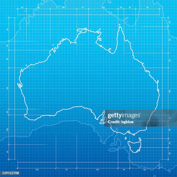australia map on blueprint background - canberra stock illustrations