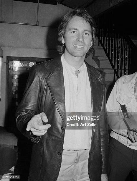 John Ritter wearing a leather coat; circa 1970; New York