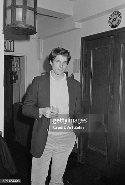Christopher Reeve posing for shot; circa 1970; New York.