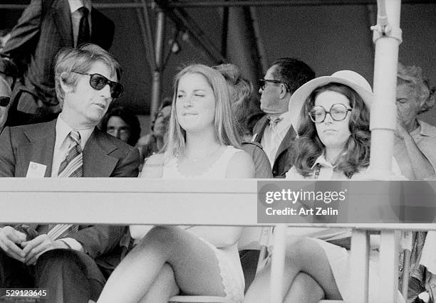 Chris Evert in the stands of a tennis match; circa 1970; New York
