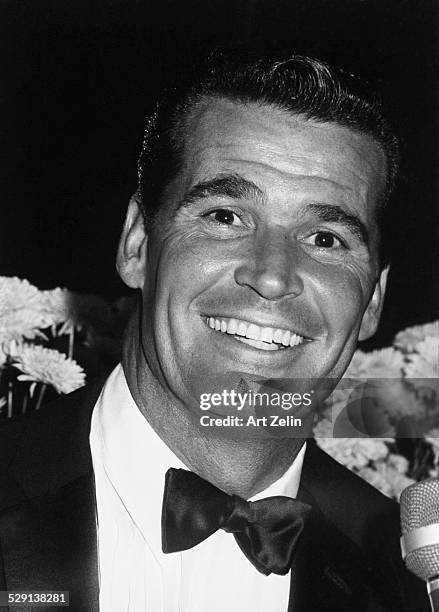 James Garner, close-up wearing a tux; circa 1970; New York.