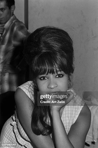 Ronnie Spector of the Ronettes in close-up; circa 1970; New York.