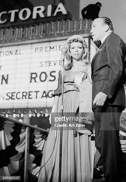 Nancy Sinatra with Ed Sullivan at the premier of "The Last of the Secret Agents ", 1966; New York.