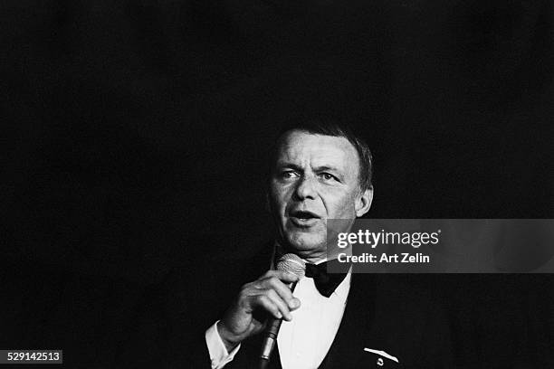 Frank Sinatra, in performance; circa 1970; New York.