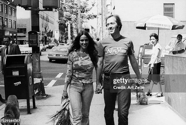 David Carradine and his wife near the Whitney Museum; circa 1970; New York.