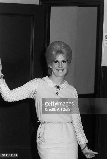Dusty Springfield posing for pictures; circa 1970; New York.
