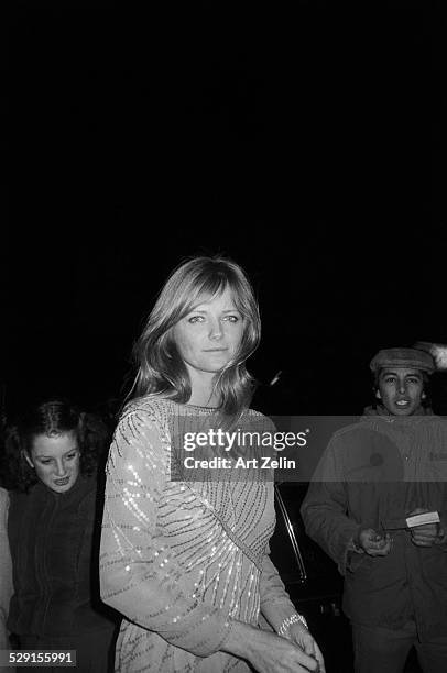 Cheryl Tiegs in a formal dress; circa 1970; New York.