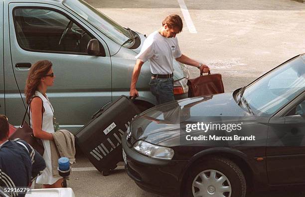 Von UNGARN 1997, Budapest; Heinz - Harald FRENTZEN/WILLIAMS mit seiner Freundin Tanja NIGGE