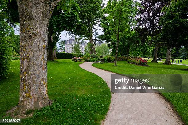 view of cheverny chateau from apprentice's garden - castle square photos et images de collection