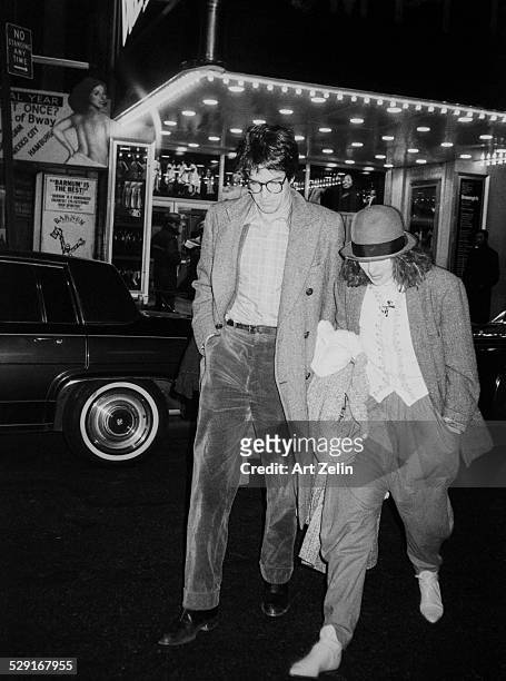 Warren Beatty and Diane Keaton walking down the streets of New York; circa 1970; New York.