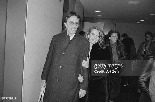 Sarah Owen walking with James Woods; circa 1970; New York.