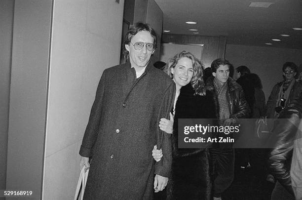 Sarah Owen walking with James Woods; circa 1970; New York.