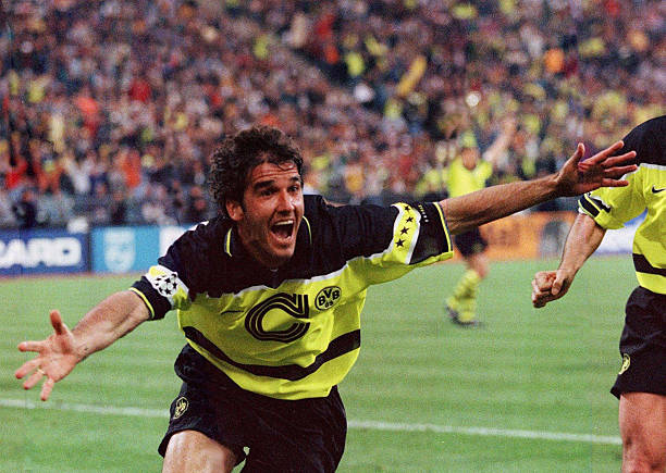 Finale in Muenchen 28.05.97, FINALE BORUSSIA DORTMUND - JUVENTUS TURIN 3:1, DORTMUND CHAMPIONS LEAGUE SIEGER 1997/EUROPAPOKALSIEGER 1997, JUBEL...
