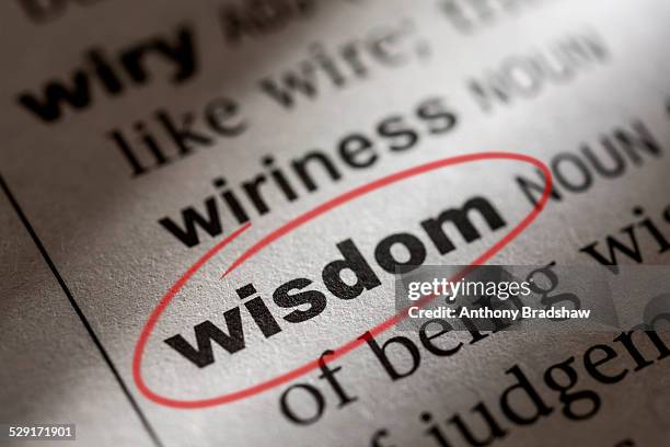 dictionary entry for the word wisdom - dictionary entry stock pictures, royalty-free photos & images