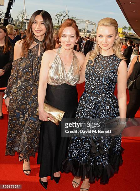 Gemma Chan, Katherine Parkinson and Emily Berrington attend the House Of Fraser British Academy Television Awards 2016 at the Royal Festival Hall on...