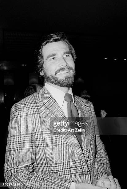 James Brolin wearing a plaid sports jacket; circa 1970; New York.